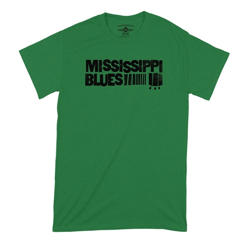 Grungy Mississippi Blues T-Shirt - Classic Heavy Cotton - classickellygreen