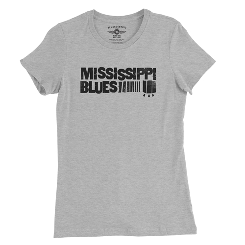 Grungy Mississippi Blues Ladies T Shirt - Relaxed Fit - ladiesathleticheather