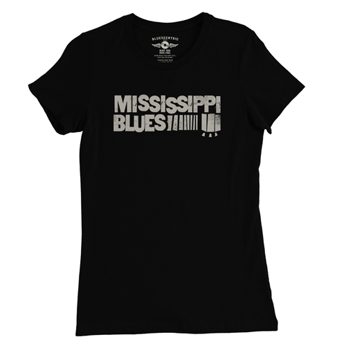 Grungy Mississippi Blues Ladies T Shirt - Relaxed Fit - ladiesblack