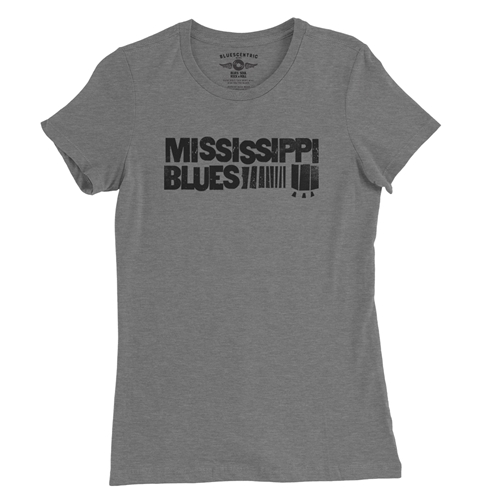 Grungy Mississippi Blues Ladies T Shirt - Relaxed Fit - ladiesdeepheather