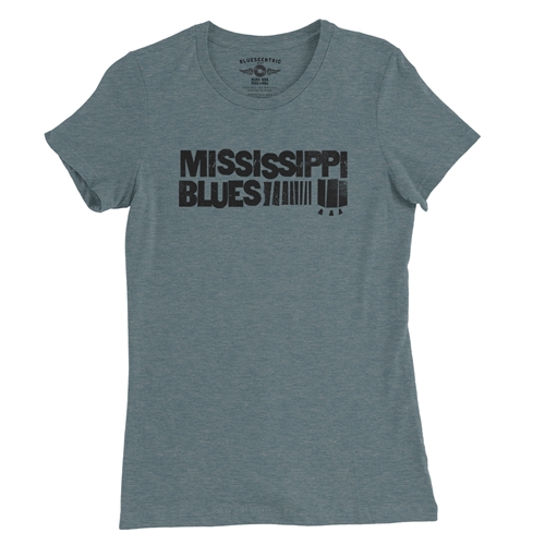 Grungy Mississippi Blues Ladies T Shirt - Relaxed Fit - ladiesheatherdeepteal