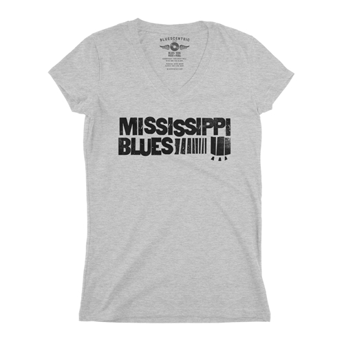 Grungy Mississippi Blues V-Neck T Shirt - Women