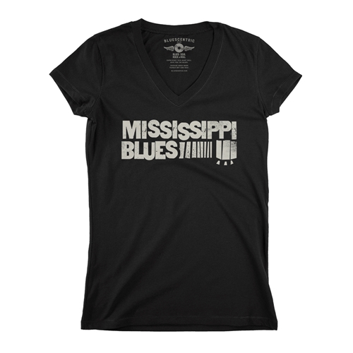 Grungy Mississippi Blues V-Neck T Shirt - Women