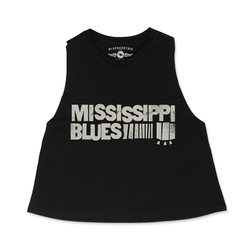 Grungy Mississippi Blues Racerback Crop Top - Women