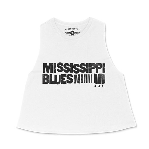 Grungy Mississippi Blues Racerback Crop Top - Women