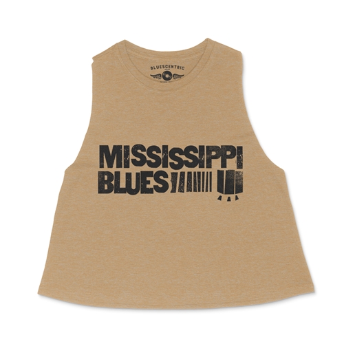 Grungy Mississippi Blues Racerback Crop Top - Women