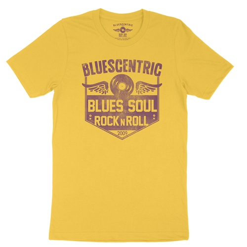 Bluescentric Home Base T-Shirt - Lightweight Vintage Style - vintagemaizeyellow