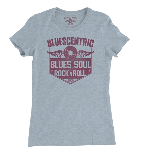 Bluescentric Home Base Ladies T Shirt - ladiesheatherprismblue