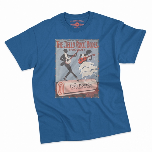 Jelly Roll Morton Poster T-Shirt - Classic Heavy Cotton - classicroyalblue