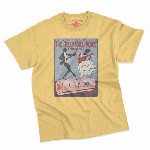 Jelly Roll Morton Poster T-Shirt - Classic Heavy Cotton - classicyellow