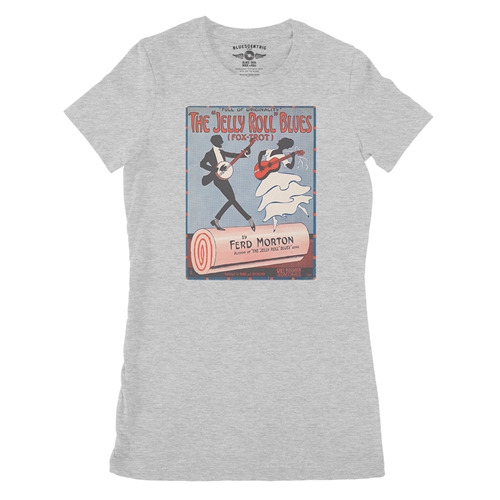 Jelly Roll Morton Poster Ladies T Shirt - Relaxed Fit - ladiesathleticheather