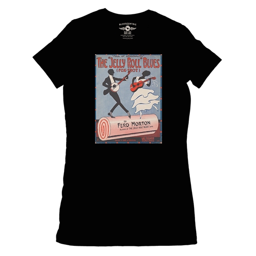 Jelly Roll Morton Poster Ladies T Shirt - Relaxed Fit - ladiesblack