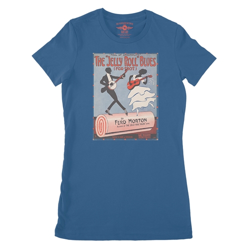 Jelly Roll Morton Poster Ladies T Shirt - Relaxed Fit - ladiesblue