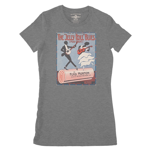 Jelly Roll Morton Poster Ladies T Shirt - Relaxed Fit - ladiesdeepheather