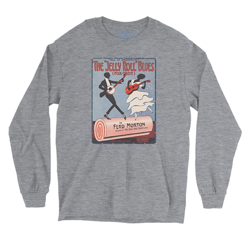 Jelly Roll Morton Poster Long Sleeve T-Shirt - longsleeveathleticheather