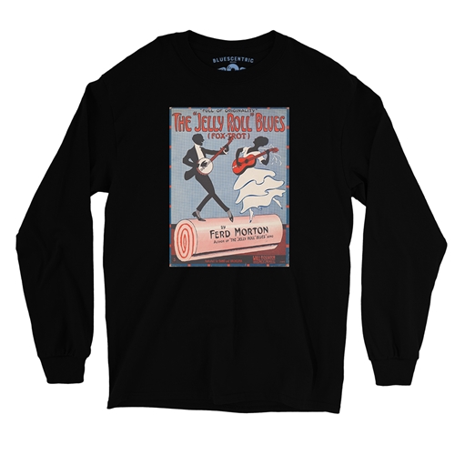 Jelly Roll Morton Poster Long Sleeve T-Shirt - longsleeveblack