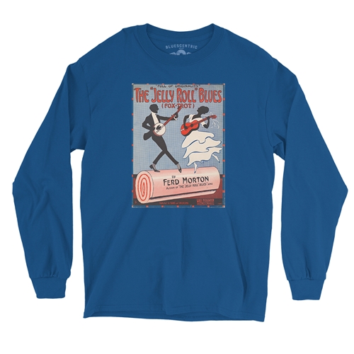 Jelly Roll Morton Poster Long Sleeve T-Shirt - longsleeveblue