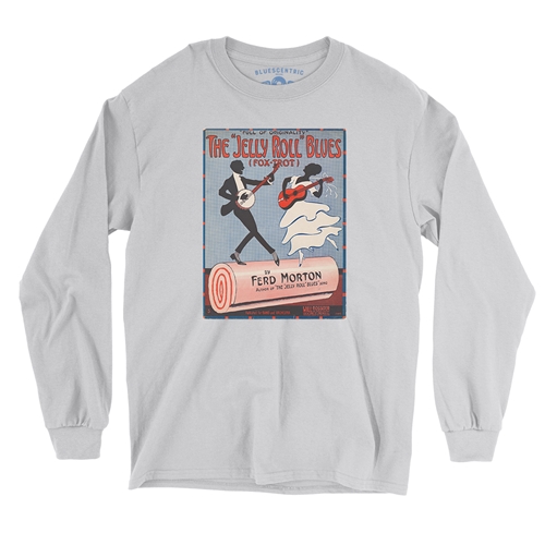 Jelly Roll Morton Poster Long Sleeve T-Shirt - longsleevewhite