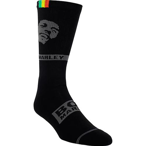 Bob Marley Silhouette Crew Knit Socks - 1 Pair, BLACK