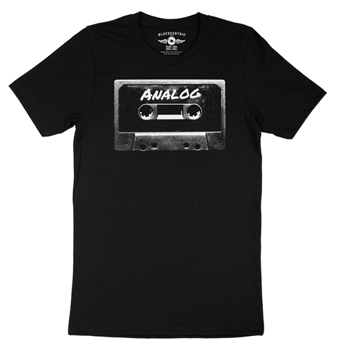 Black and White Analog Tape T-Shirt - Lightweight Vintage Style - vintageblack