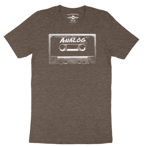 Black and White Analog Tape T-Shirt - Lightweight Vintage Style - vintageheatherbrown