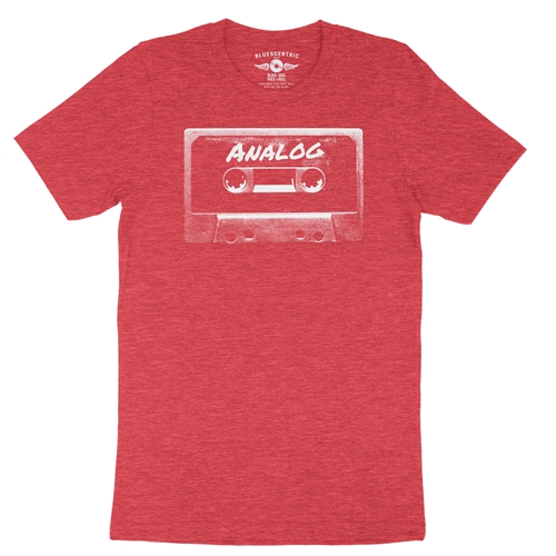 Black and White Analog Tape T-Shirt - Lightweight Vintage Style - vintageheatherred