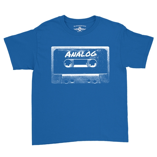 Black and White Analog Tape Youth T-Shirt - Lightweight Vintage Children & Toddlers - youthroyalblue