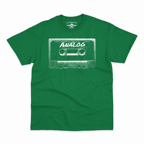 Black and White Analog Tape T-Shirt - Classic Heavy Cotton - classickellygreen