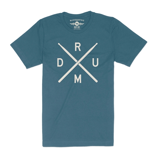 Drum Lines T-Shirt - Lightweight Vintage Style - vintagedeepteal