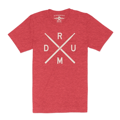 Drum Lines T-Shirt - Lightweight Vintage Style - vintageheatherred