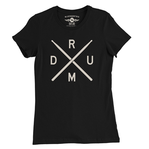 Drum Lines Ladies T Shirt - ladiesblack