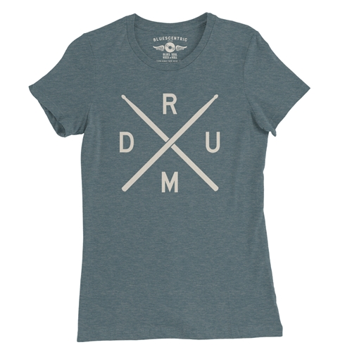 Drum Lines Ladies T Shirt - ladiesheatherdeepteal