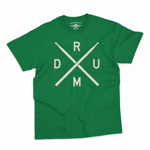 Drum Lines T-Shirt - Classic Heavy Cotton - classickellygreen