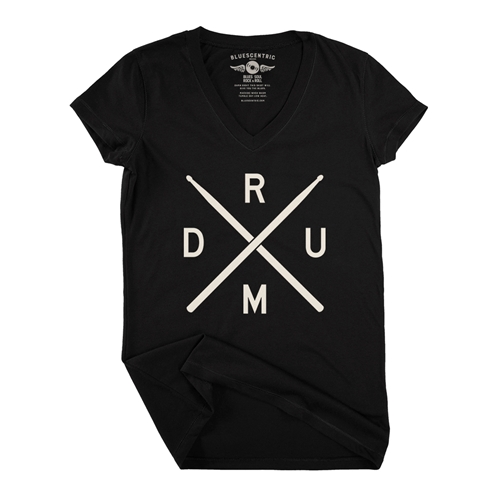 Drum Lines V-Neck T Shirt - Women