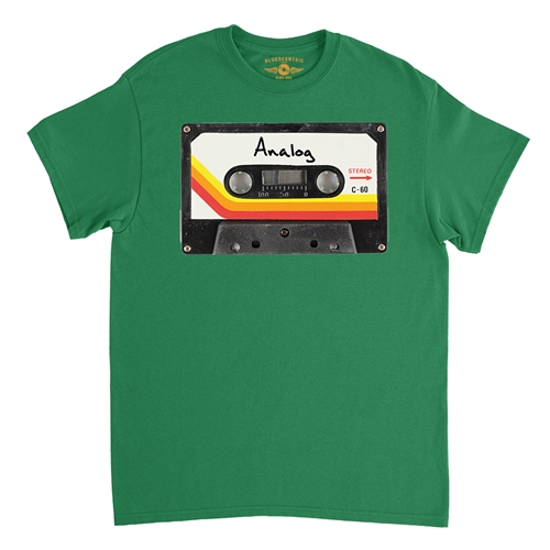 80s Analog Tape T-Shirt - Classic Heavy Cotton - classickellygreen