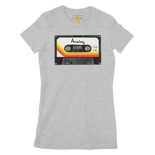 80s Analog Tape Ladies T Shirt - Relaxed Fit - ladiesathleticheather