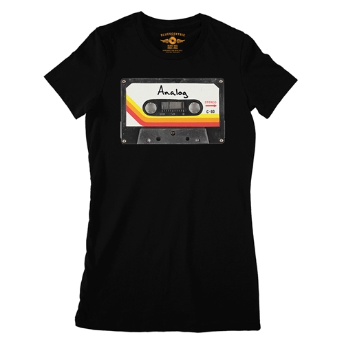 80s Analog Tape Ladies T Shirt - Relaxed Fit - ladiesblack