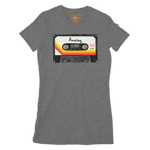 80s Analog Tape Ladies T Shirt - Relaxed Fit - ladiesdeepheather