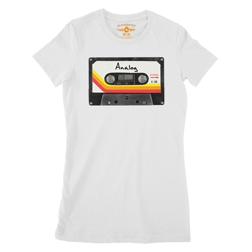 80s Analog Tape Ladies T Shirt - Relaxed Fit - ladieswhite