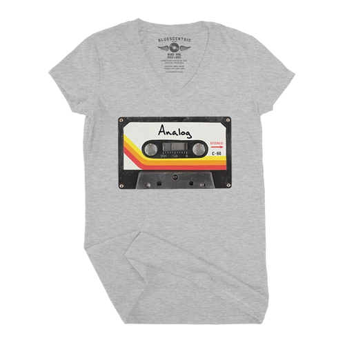 80s Analog Tape V-Neck T Shirt - Women