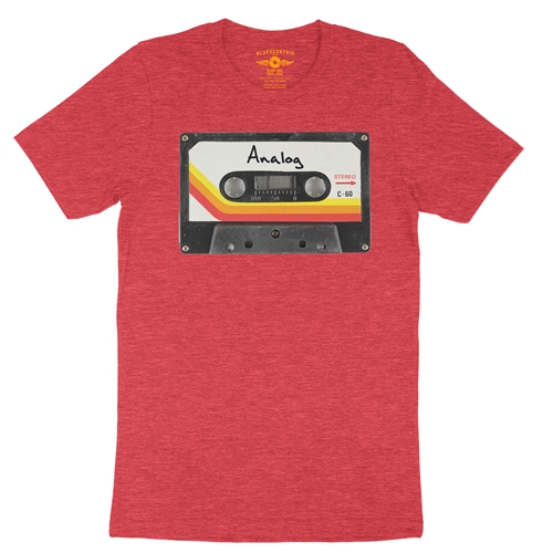 80s Analog Tape T-Shirt - Lightweight Vintage Style - vintageheatherred