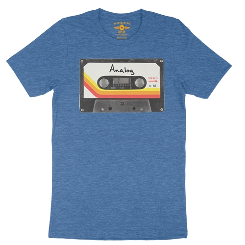 80s Analog Tape T-Shirt - Lightweight Vintage Style - vintageheatherroyalblue