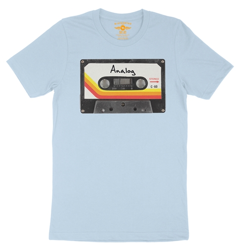 80s Analog Tape T-Shirt - Lightweight Vintage Style - vintagethrowbackblue