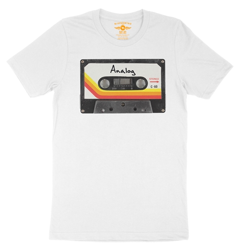 80s Analog Tape T-Shirt - Lightweight Vintage Style - vintagewhite