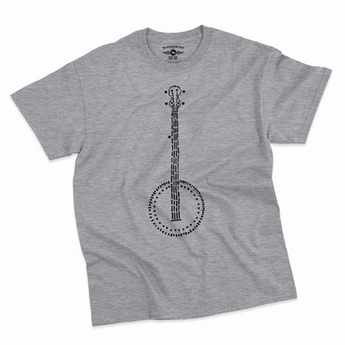 Folk Banjo T-Shirt - Classic Heavy Cotton - classicathleticheather