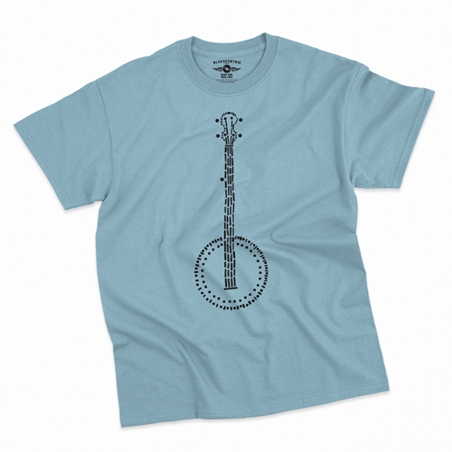 Folk Banjo T-Shirt - Classic Heavy Cotton - classiclightblue