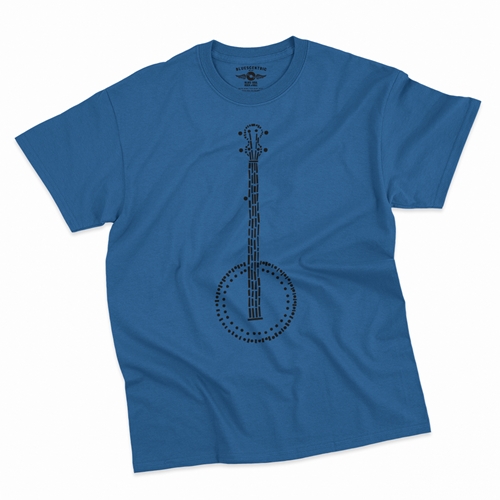 Folk Banjo T-Shirt - Classic Heavy Cotton - classicroyalblue