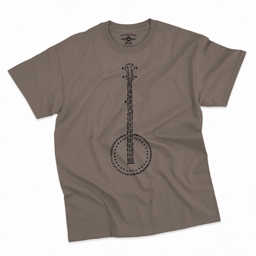 Folk Banjo T-Shirt - Classic Heavy Cotton - classictaupe