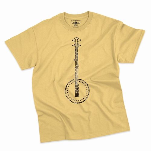 Folk Banjo T-Shirt - Classic Heavy Cotton - classicyellow