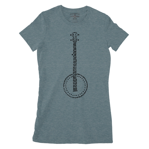 Folk Banjo Ladies T Shirt - Relaxed Fit - ladiesheatherdeepteal